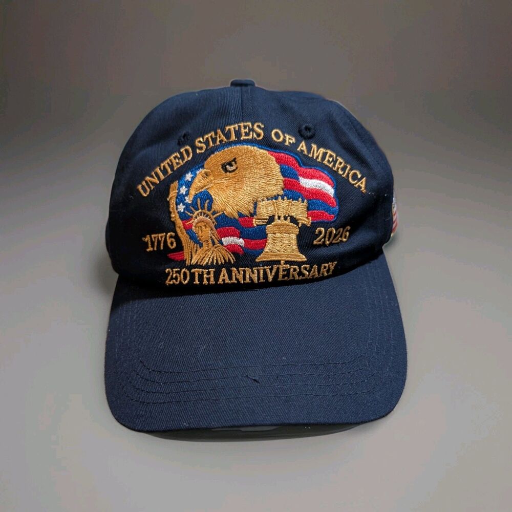 USA 250th Anniversary Semiquincentennial Hat Navy Blue Eagle Strapback Cap 2026